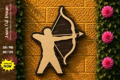 Archer Silhouette Laser Cut SVG Design archer svg, archery l Product Image 1