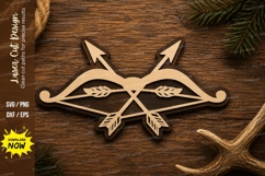 Crossed Arrows Ornament Laser Cut SVG Design crossed arrows Product Image 1