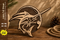 Marlin Fish Laser Cut SVG Design marlin svg, marlin fish las Product Image 1