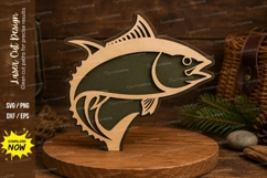 Tuna Fish Laser Cut SVG Design tuna fish svg, tuna laser cut Product Image 1