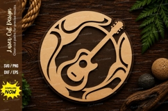 Acoustic Guitar Circle Laser Cut SVG Design guitar svg Product Image 1