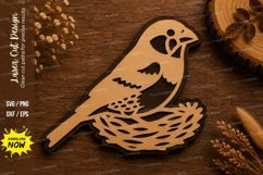 Bird Nest Laser Cut SVG Design bird nest svg, nesting bird Product Image 1