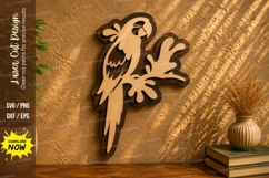Parrot Laser Cut SVG Design parrot svg, parrot laser cut, tr Product Image 1
