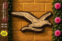Flying Seagull Laser Cut SVG Design seagull svg, flying bird Product Image 1