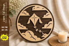 Kite in the Sky Laser Cut SVG Design kite svg, flying kite l Product Image 1