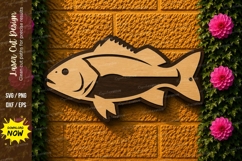 Bass Fish Laser Cut SVG Design bass fish svg, bass laser cut Product Image 1