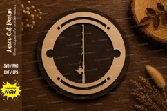 Minimalist Wall Clock Laser Cut SVG Design wall clock svg, Product Image 1