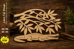 Crocodile Branch Laser Cut SVG Design crocodile svg, crocodi Product Image 1