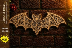 Bat Wings Mandala Laser Cut SVG Design bat wings svg, bat ma Product Image 1