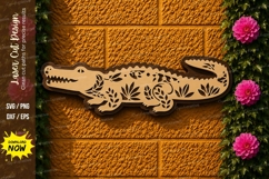 Floral Crocodile Laser Cut SVG Design crocodile svg, crocodi Product Image 1