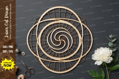 Spiral Grid Laser Cut SVG laser cut svg, spiral grid, swirl Product Image 1