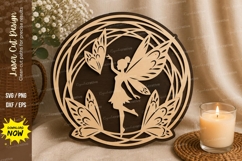 Fairy Floral Wreath Laser Cut SVG Design fairy wreath svg, Product Image 1
