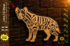 Striped Hyena Laser Cut SVG Design hyena svg, hyena laser cu Product Image 1