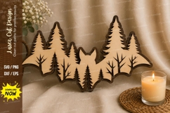 Mountain Forest Wildlife Laser Cut SVG Design mountain fores Product Image 1