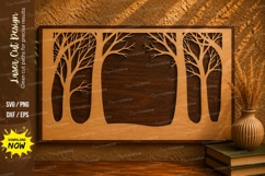 Forest Window Scene Laser Cut SVG Design forest frame svg, w Product Image 1