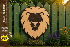 Lion Head Silhouette Laser Cut SVG Design lion head svg, lio Product Image 1