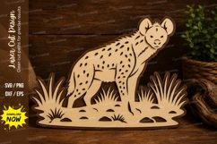 Hyena Wildlife Laser Cut SVG Design hyena svg, hyena laser c Product Image 1