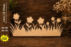 Wildflower Meadow Border Laser Cut SVG Design wildflower bor Product Image 1