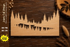 Forest Lake Reflection Laser Cut SVG Design forest reflectio Product Image 1
