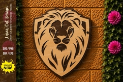 Lion Head Shield Laser Cut SVG Design lion shield svg, lion Product Image 1