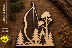 Bow Hunting Forest Laser Cut SVG Design bow hunting svg, arc Product Image 1