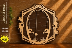 Geometric Nature Frame Laser Cut SVG Design geometric frame Product Image 1