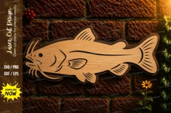 Catfish Laser Cut SVG Design catfish svg, catfish laser cut, Product Image 1