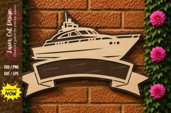 Yacht Name Sign Laser Cut SVG Design yacht sign svg, boat na Product Image 1
