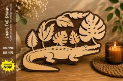 Forest Crocodile Laser Cut SVG Design crocodile svg, crocodi Product Image 1
