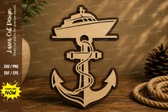 Boat Anchor Laser Cut SVG Design boat anchor svg, anchor las Product Image 1