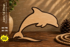 Jumping Dolphin Laser Cut SVG Design dolphin svg, jumping Product Image 1