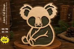 Cute Koala Laser Cut SVG Design koala svg, cute koala, laser Product Image 1
