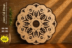 Mandala Round Laser Cut SVG Design mandala svg, floral manda Product Image 1