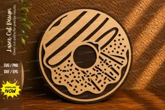 Donut Round Laser Cut SVG Design donut svg, donut sign, bake Product Image 1