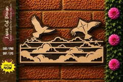 Flying Ducks Landscape Laser Cut SVG Design duck svg, flying Product Image 1