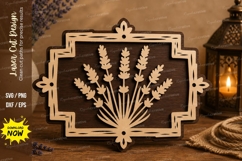 Lavender Farmhouse Frame Laser Cut SVG Design lavender svg, Product Image 1