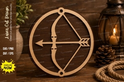 Bow Arrow Laser Cut SVG File bow arrow svg, archery svg, arr Product Image 1