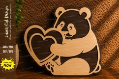Cute Panda Laser Cut SVG File cute panda svg, panda svg, pan Product Image 1