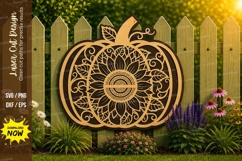 Pumpkin Mandala Laser Cut SVG File pumpkin mandala svg, pump Product Image 1
