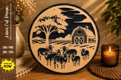 Farm Scene Laser Cut SVG File farm scene svg, farmhouse svg, Product Image 1