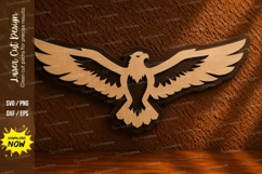 Flying Eagle Laser Cut SVG File flying eagle svg, eagle silh Product Image 1