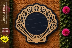 Seashell Frame Laser Cut SVG File seashell frame svg, shell Product Image 1
