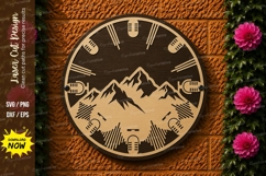 Mountain Clock Laser Cut SVG File mountain clock svg, mounta Product Image 1