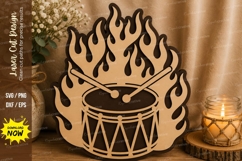 Fire Drum Laser Cut SVG File fire drum svg, drum svg, music Product Image 1