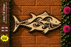 Fish Tribal Laser Cut SVG File tribal fish svg, fish silhoue Product Image 1