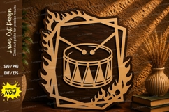 Drum Frame Laser Cut SVG File drum frame svg, snare drum svg Product Image 1