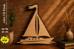 Sailboat Laser Cut SVG File sailboat svg, sailing boat svg, Product Image 1