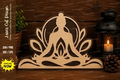 Lotus Yoga Laser Cut SVG File lotus yoga svg, yoga lotus svg Product Image 1