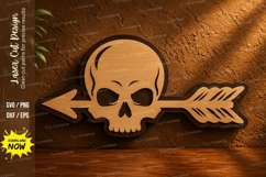 Skull Arrow Laser Cut SVG Design skull svg, skull arrow, got Product Image 1