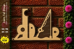 Music and Fishing Split Monogram Laser Cut SVG Design music Product Image 1